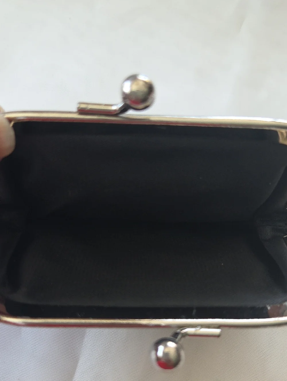 Esprit Black Kiss-Lock Coin Purse with‎ Silver Frame